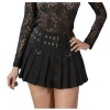 Women Skirt Double Front Buckle Short Tripp Skirt Fastening Lucy Gothic Mini Skirt